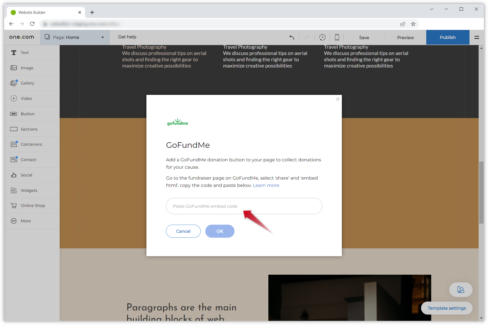 add-a-gofundme-widget-to-your-website-builder-site-support-one