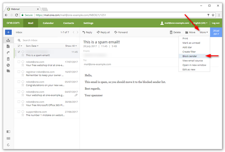 How Can I Blacklist An Email Address Support One Com Images, Photos, Reviews
