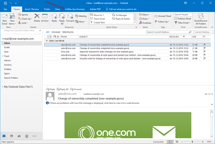 Как синхронизировать outlook. CALDAV Synchronizer. Office 2016 Outlook.