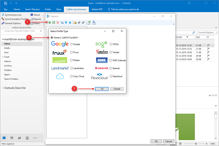 outlook 2016 for mac sync caldav