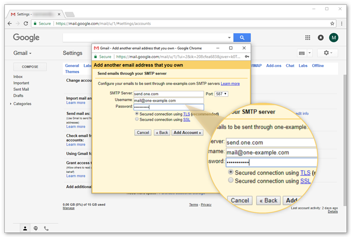 gmail smtp settings for outlook mac