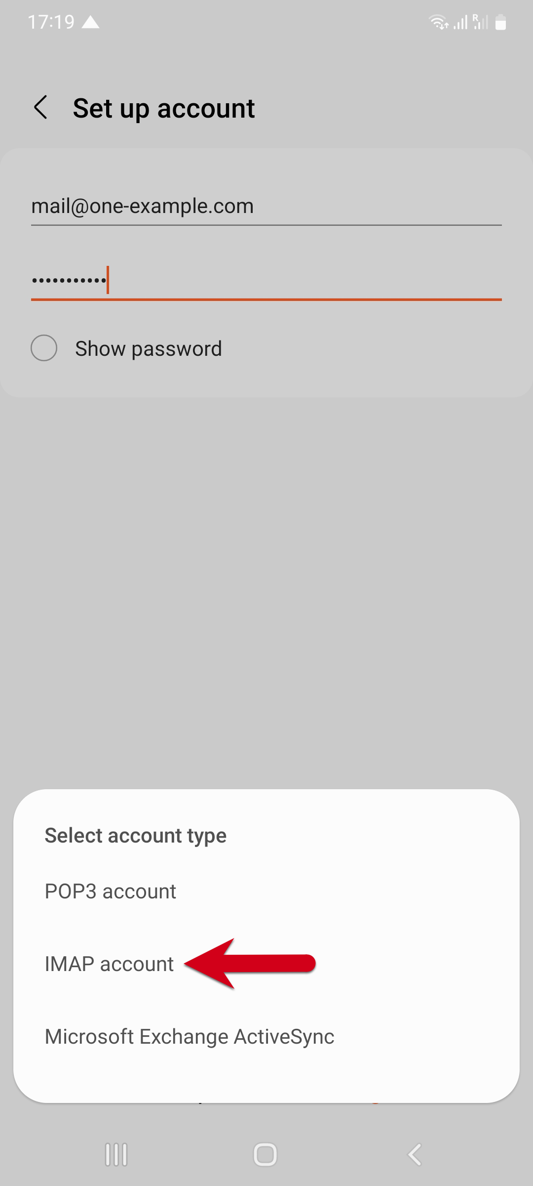 Setting up email in the Samsung app on Android – Support | one.com