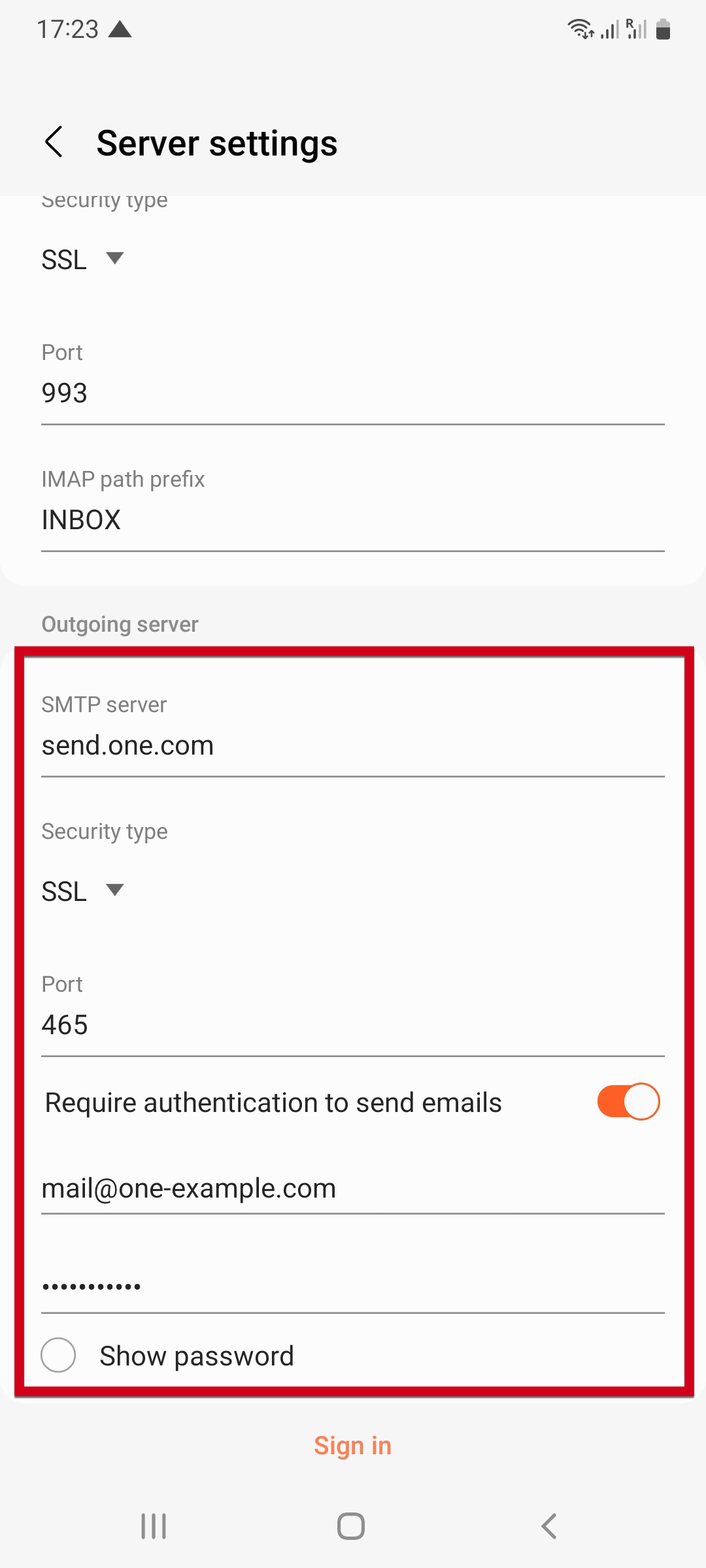Email app