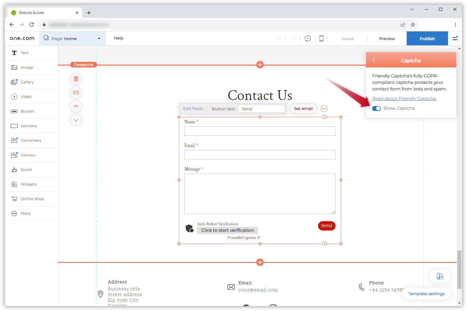 How do I add a contact form to my Website Builder site? – Support | one.com