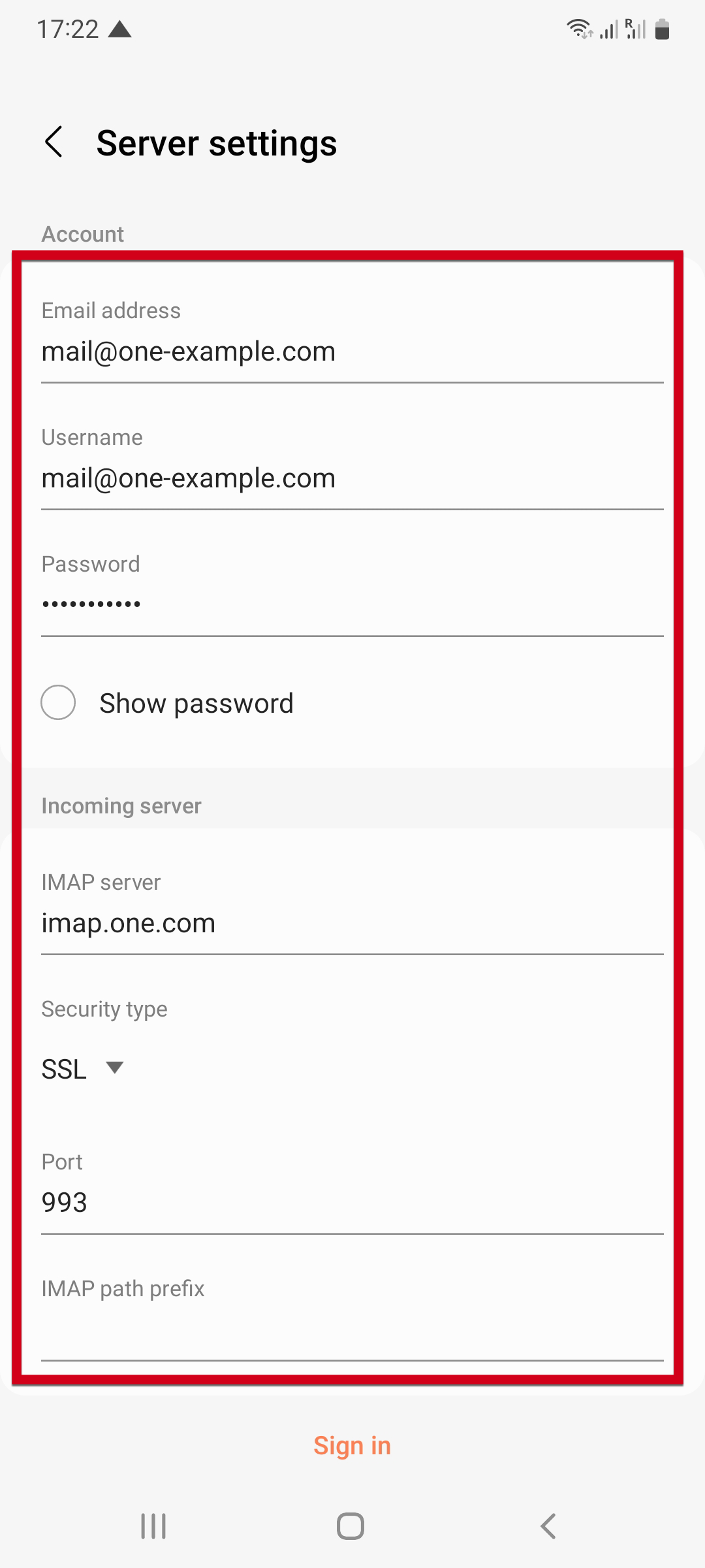 Setting up email in the Samsung app on Android Support