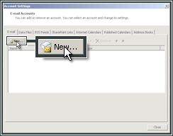 Click to start the configuration of the new account.