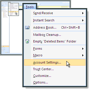 Setting up Microsoft Outlook 2007 with One.com.