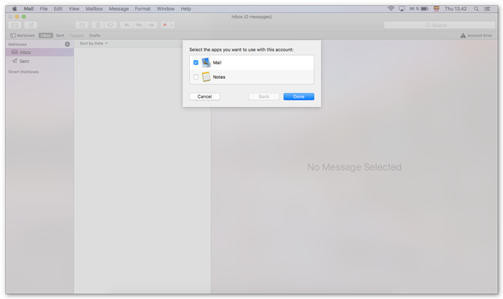 Uncheck the Notes app