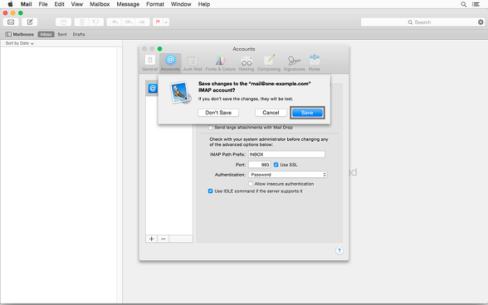 yosemite save changes