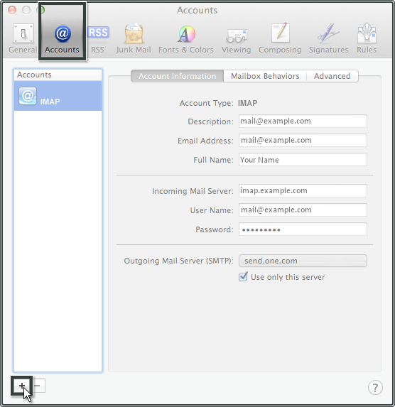 Click the plus icon at the bottom-left