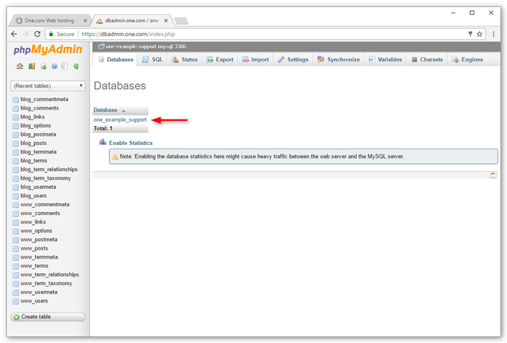 Click database