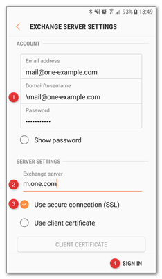 Enter your account settings