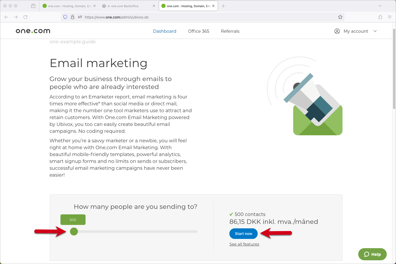  Screenshot shows a slider to the right where you can adjust the number of people and a Start now button on the right side.