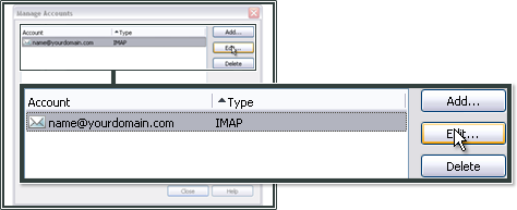 Select the account and click Edit