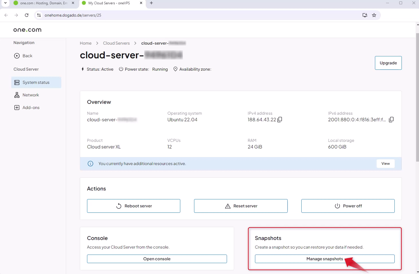 Gif montrant comment créer un instantané dans oneHome.