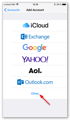 Select Other as the account type you want to add