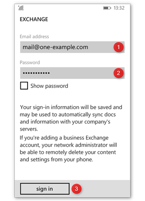 Enter your email address and password
