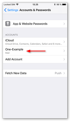 Tap the account you just added