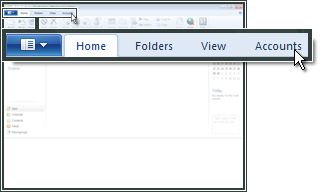 Clique na aba Contas no menu superior