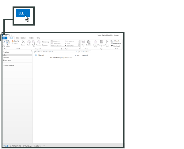 Avaa Outlook ja valitse Tiedosto