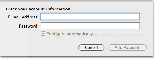 Enter account information.