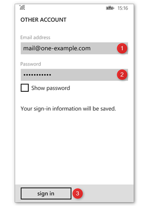 Type in your email and password