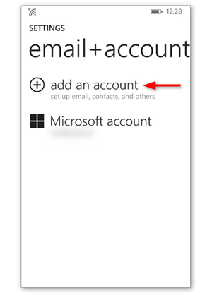 Tap Add an account
