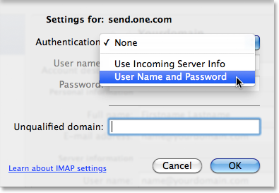 Select Authentication Method.