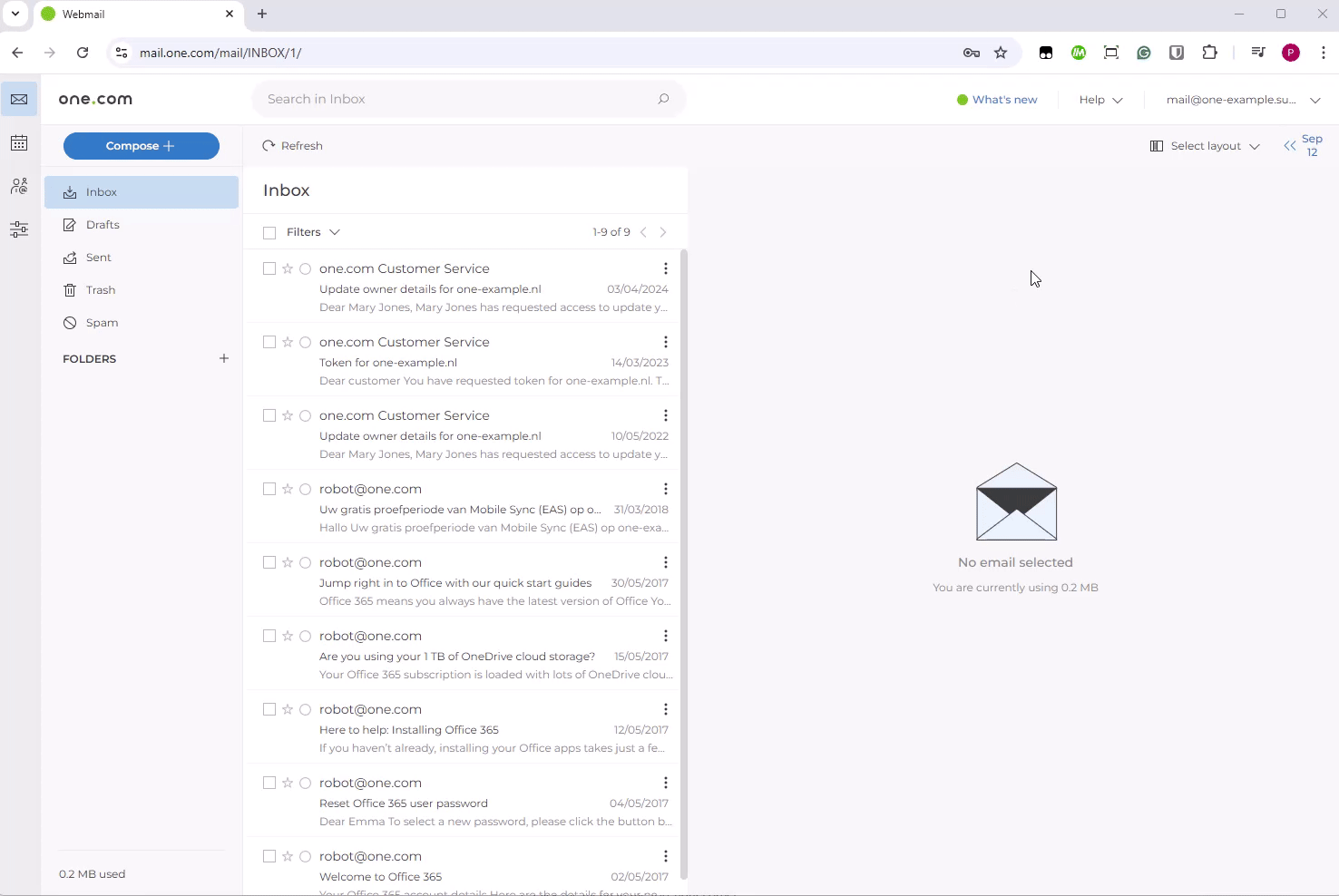GIF with the steps in Webmail