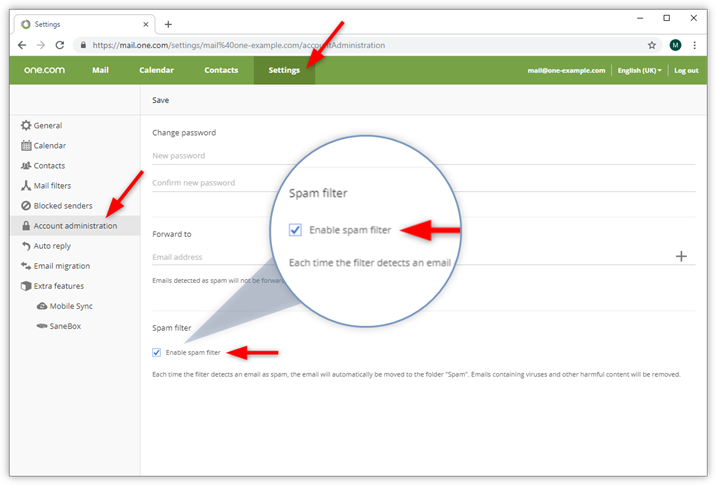 How Do I Activate The Virus And Spam Filter From Webmail Support One Com