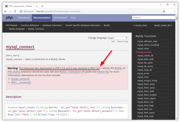 php 5.2 vs 5.6 deprecated functions