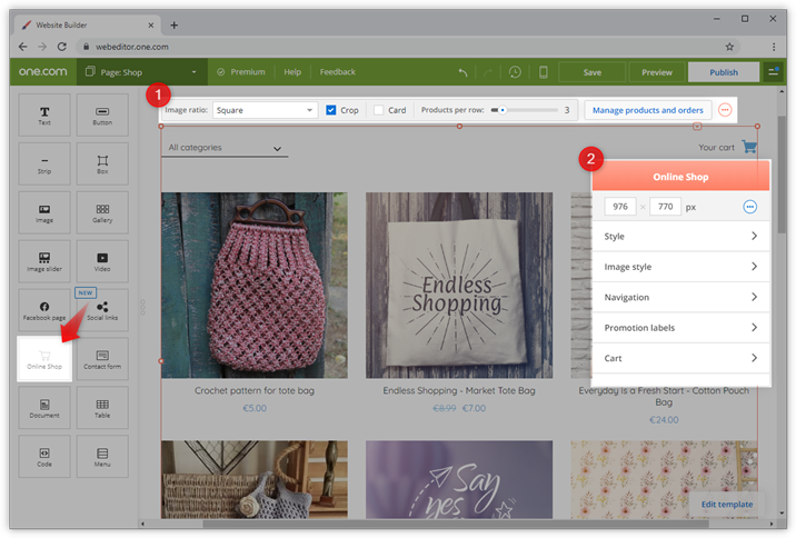Land van staatsburgerschap Oplossen Memoriseren How do I insert the Online Shop in my Website Builder site? – Support |  one.com