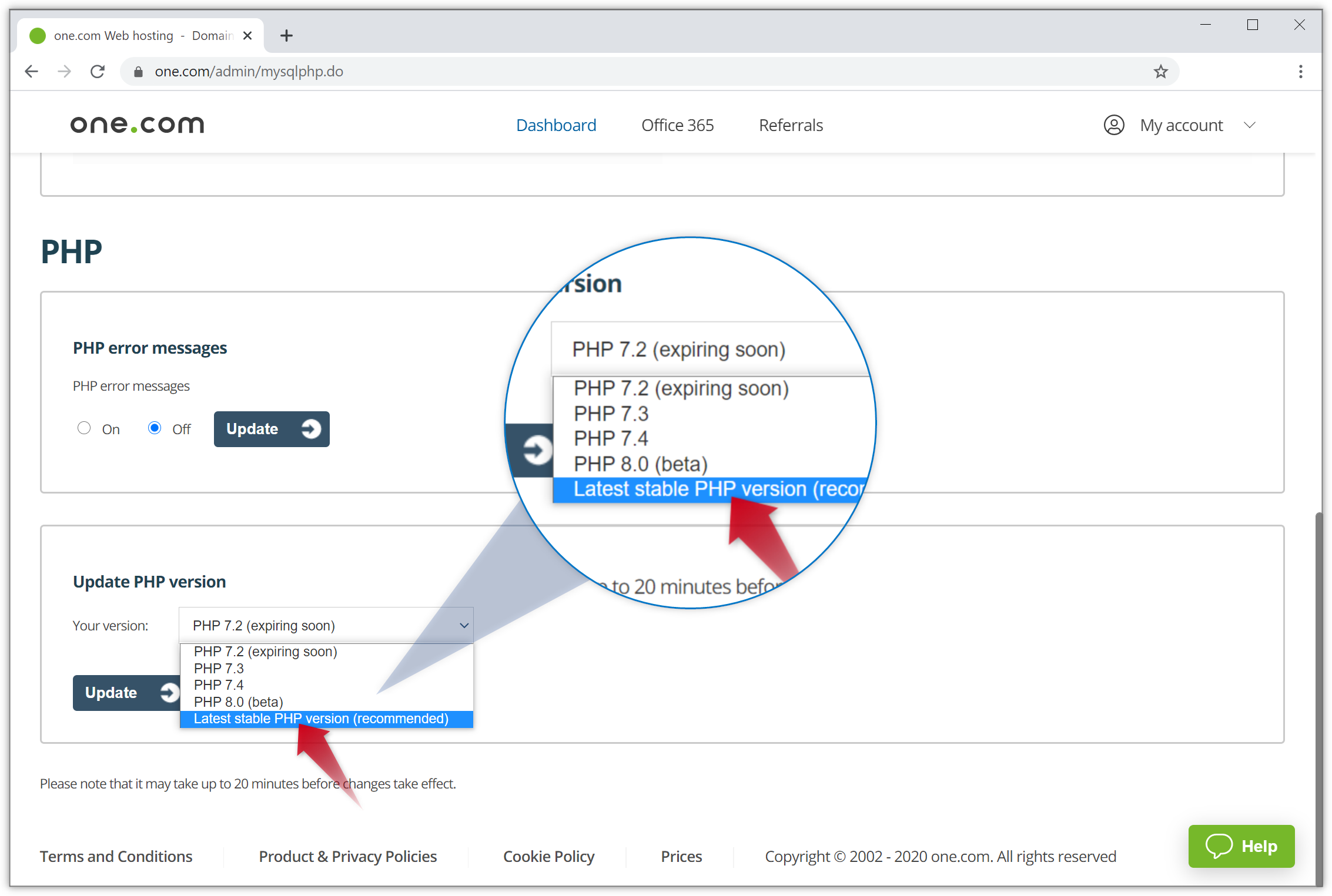 mac update php version