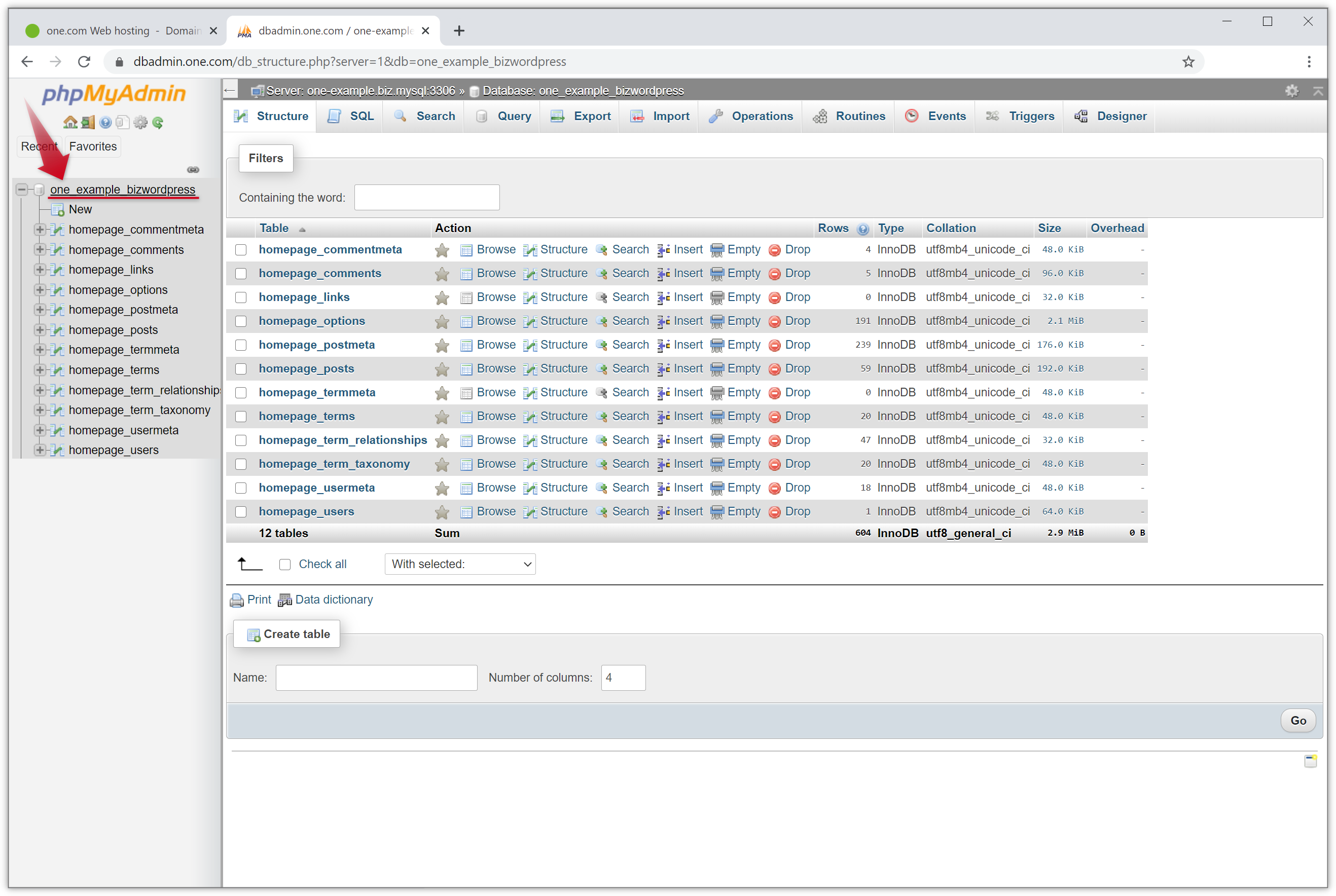 access phpmyadmin