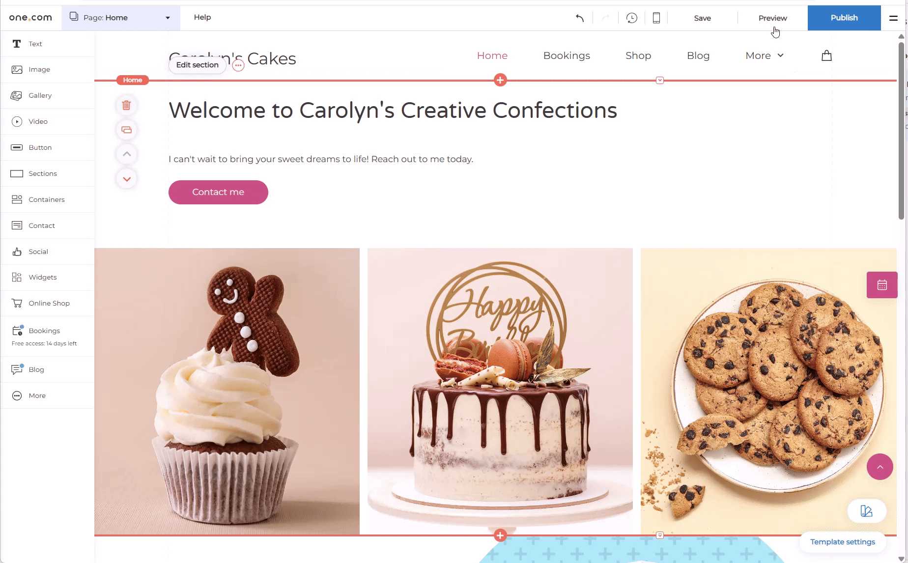 GIF showing the shrinking header effect in action.