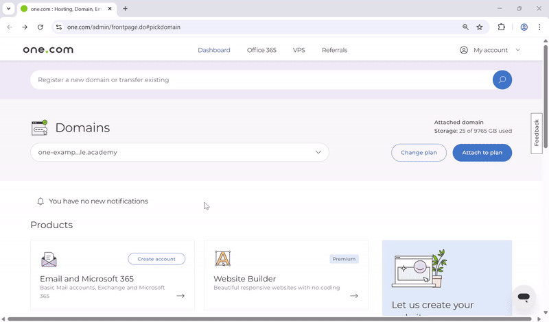 Animation, die zeigt, wie man sich über das Kontrollpanel bei WP Admin anmeldet.