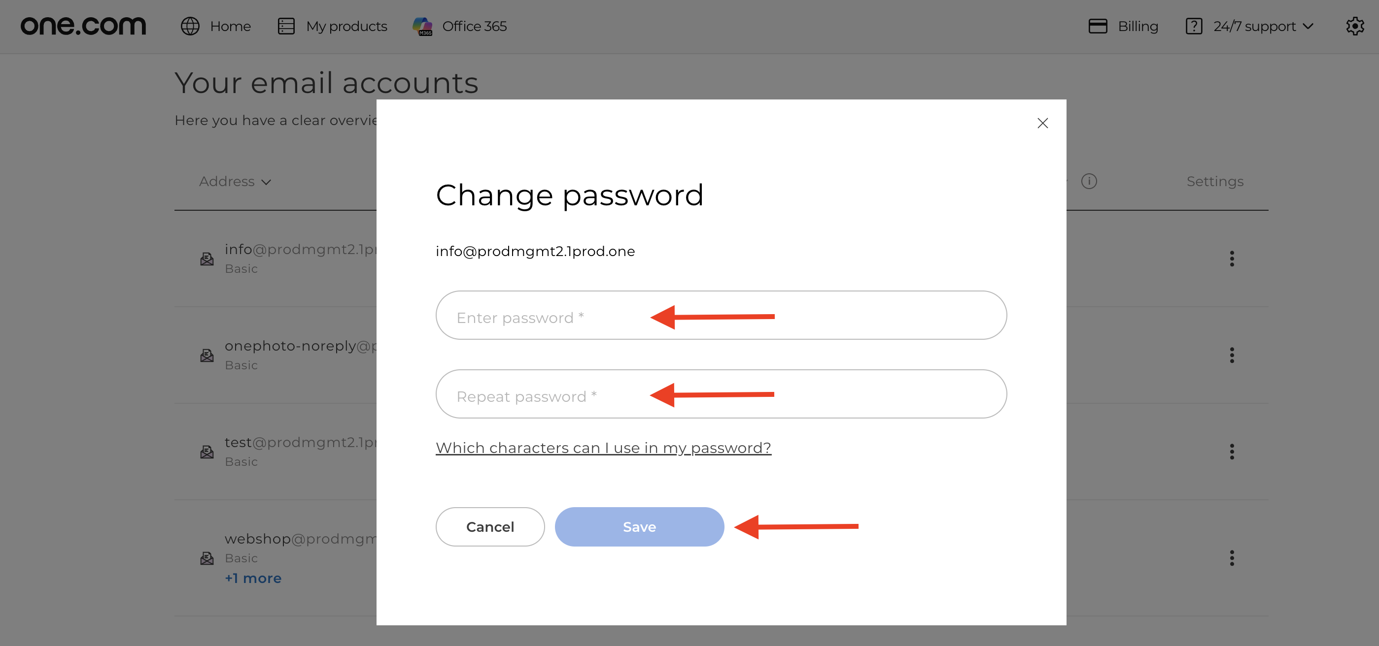 Modifier vos mots de passe