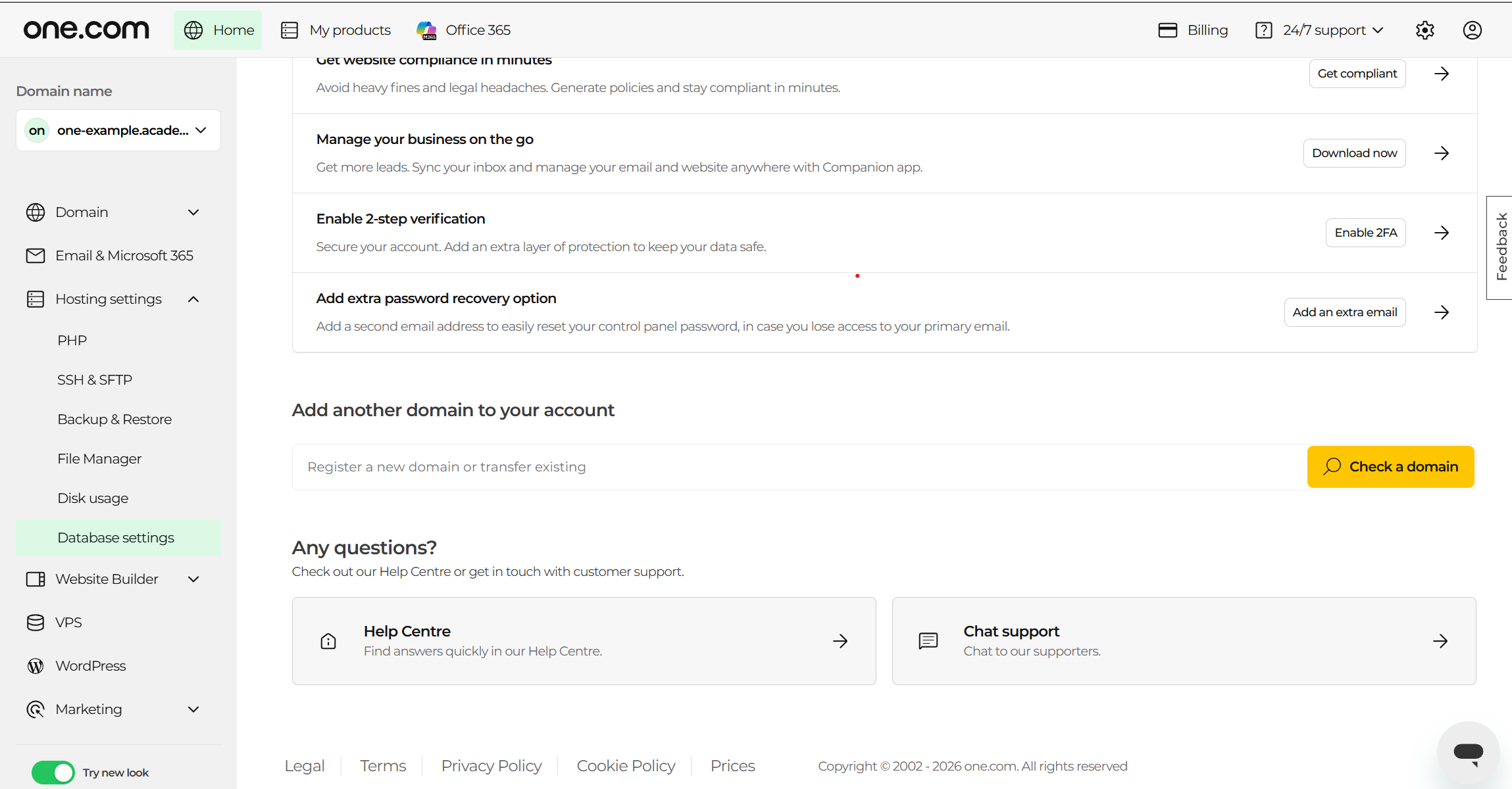 Screenshot Hosting settings datebase.png