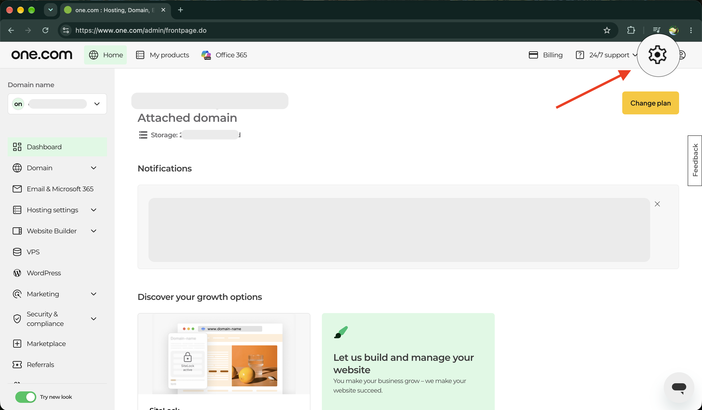 Klik op het tandwielpictogram op de startpagina van het Configuratiescherm