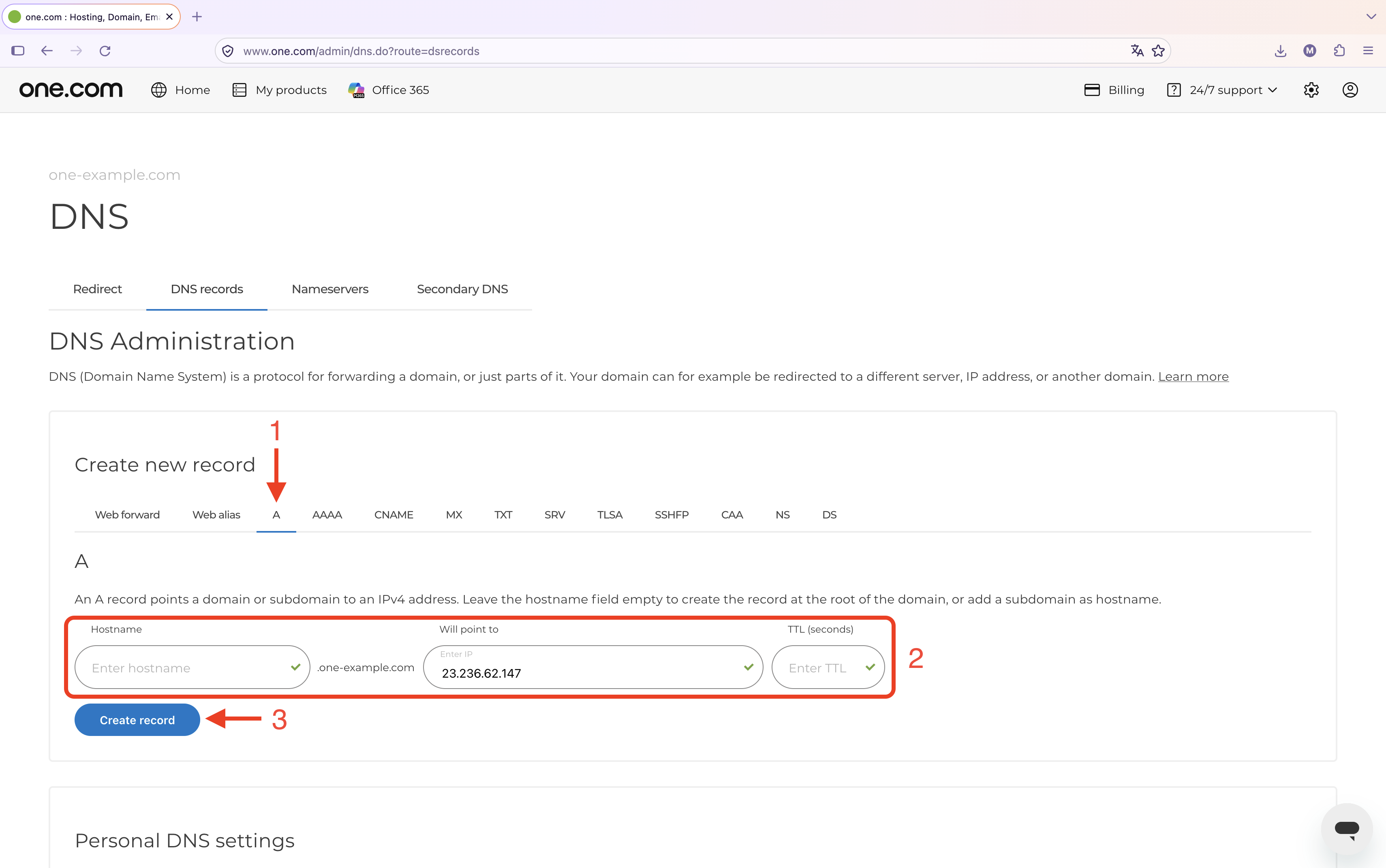 DNS A-record Wix.png