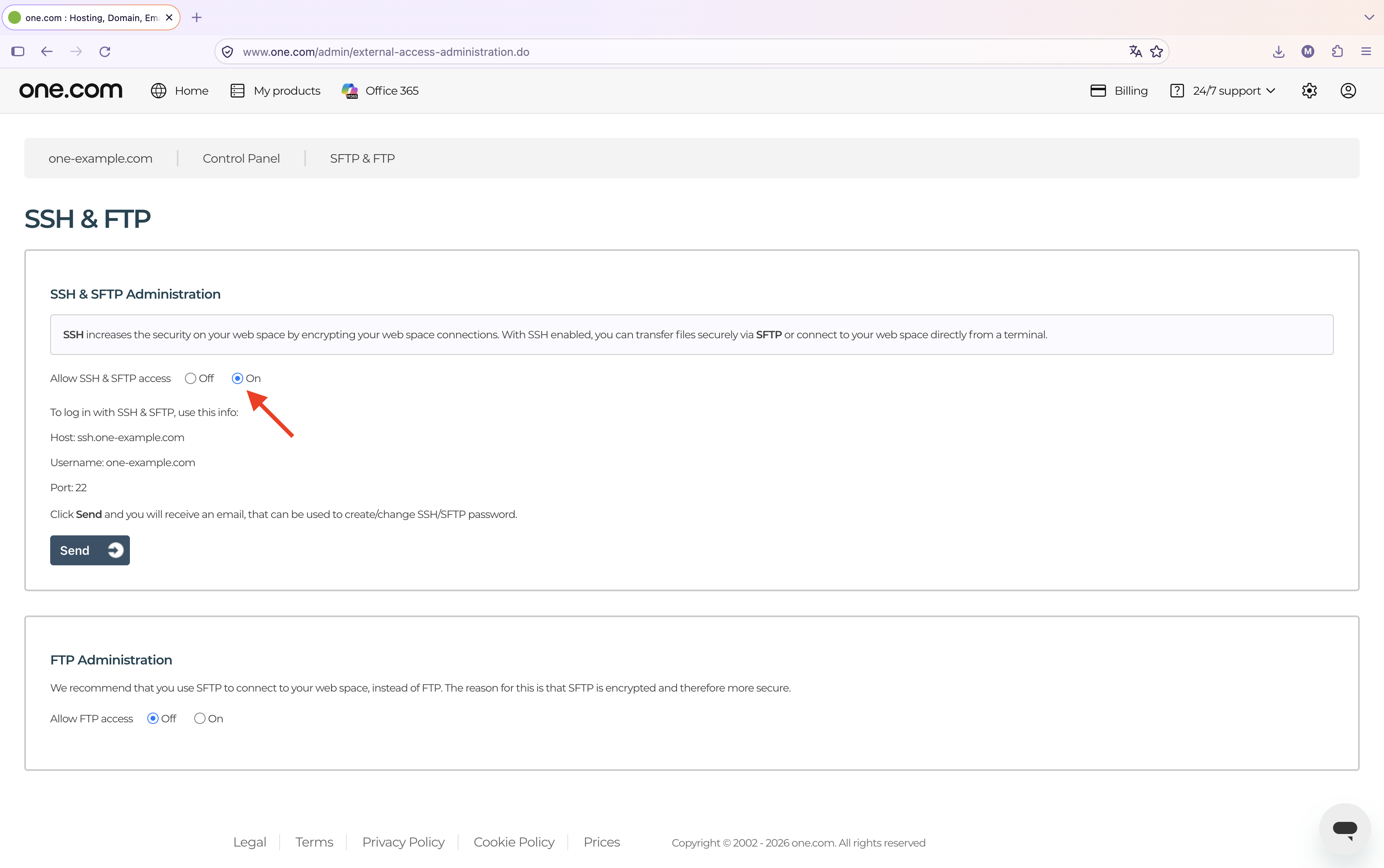SSH SFTP access on.png