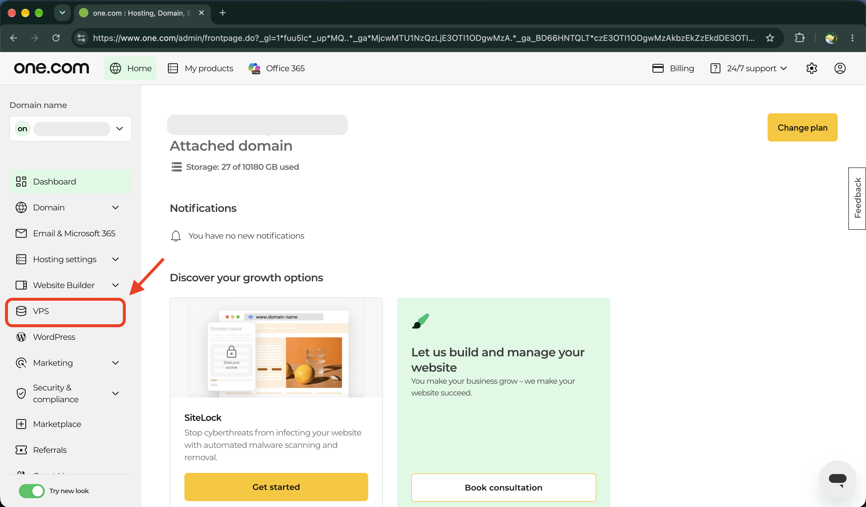 connect to VPS in control panel