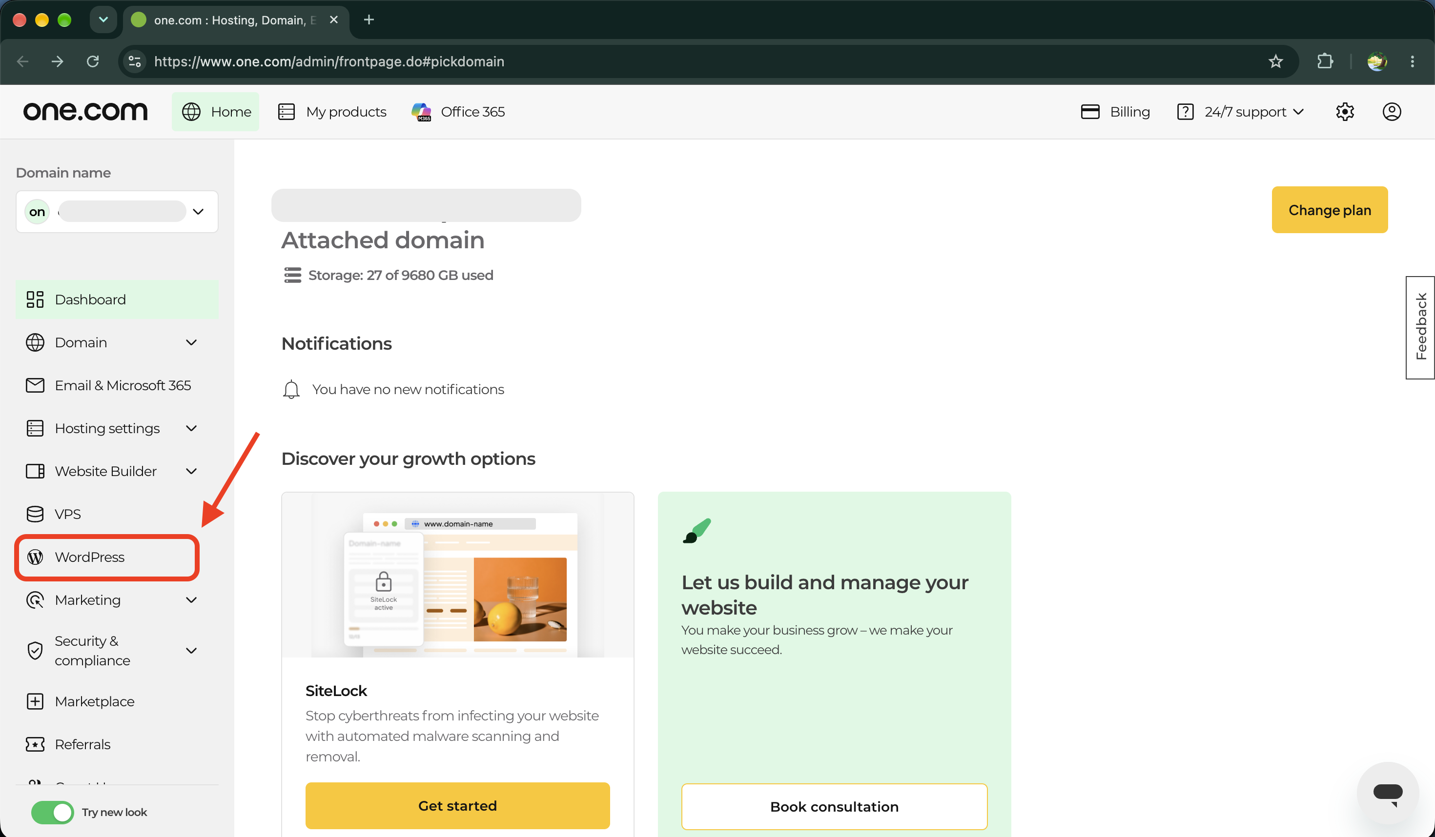 Accesso a WordPress dal Pannello di controllo