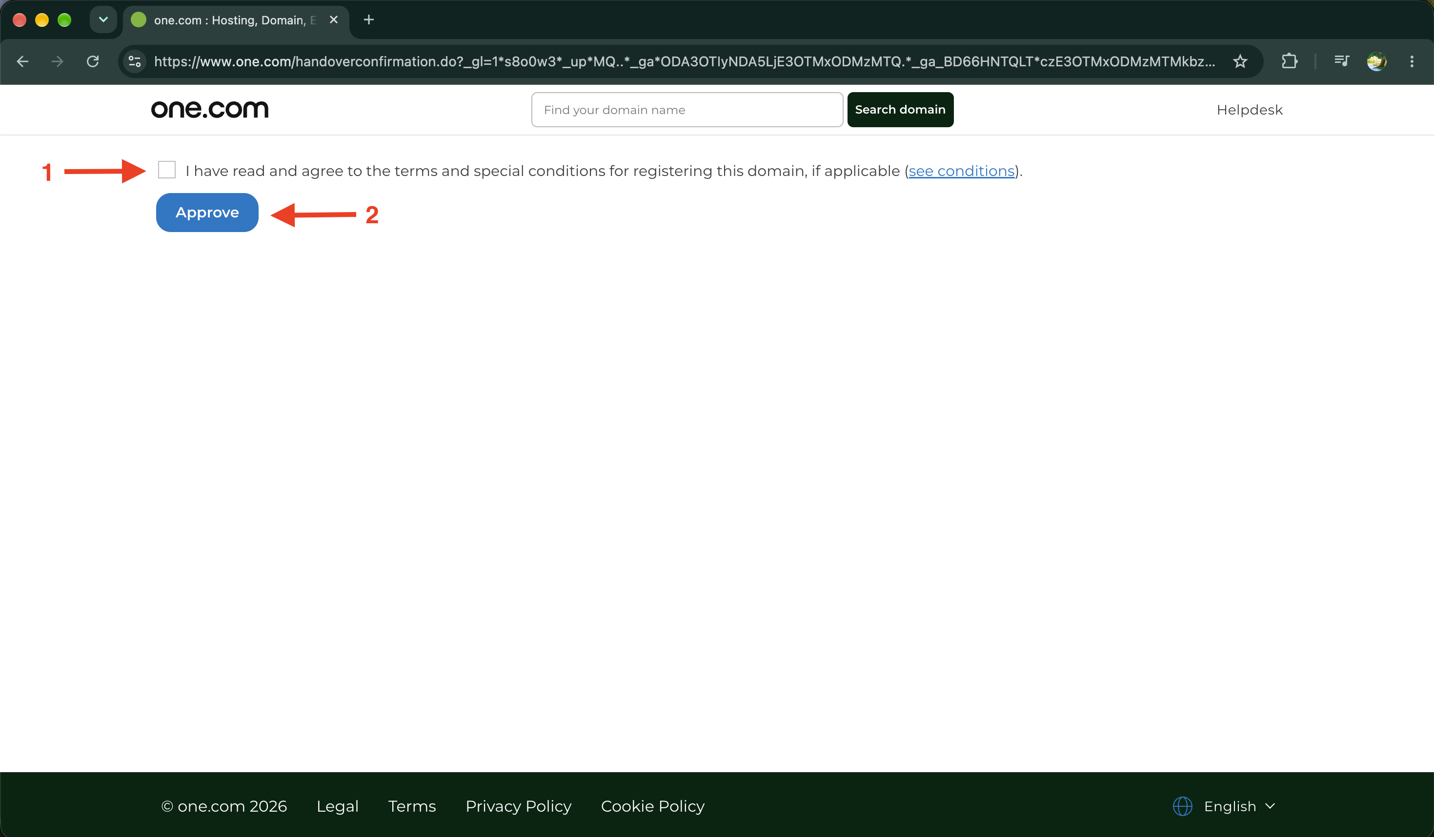 Keur de domeinregistratieovereenkomst goed